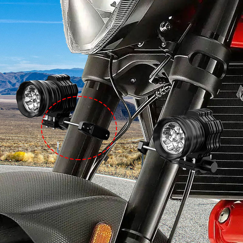 2x 20-52mm Motorcycle Headlight Spot Fog Light Mount Bracket Fork Clamp Holder