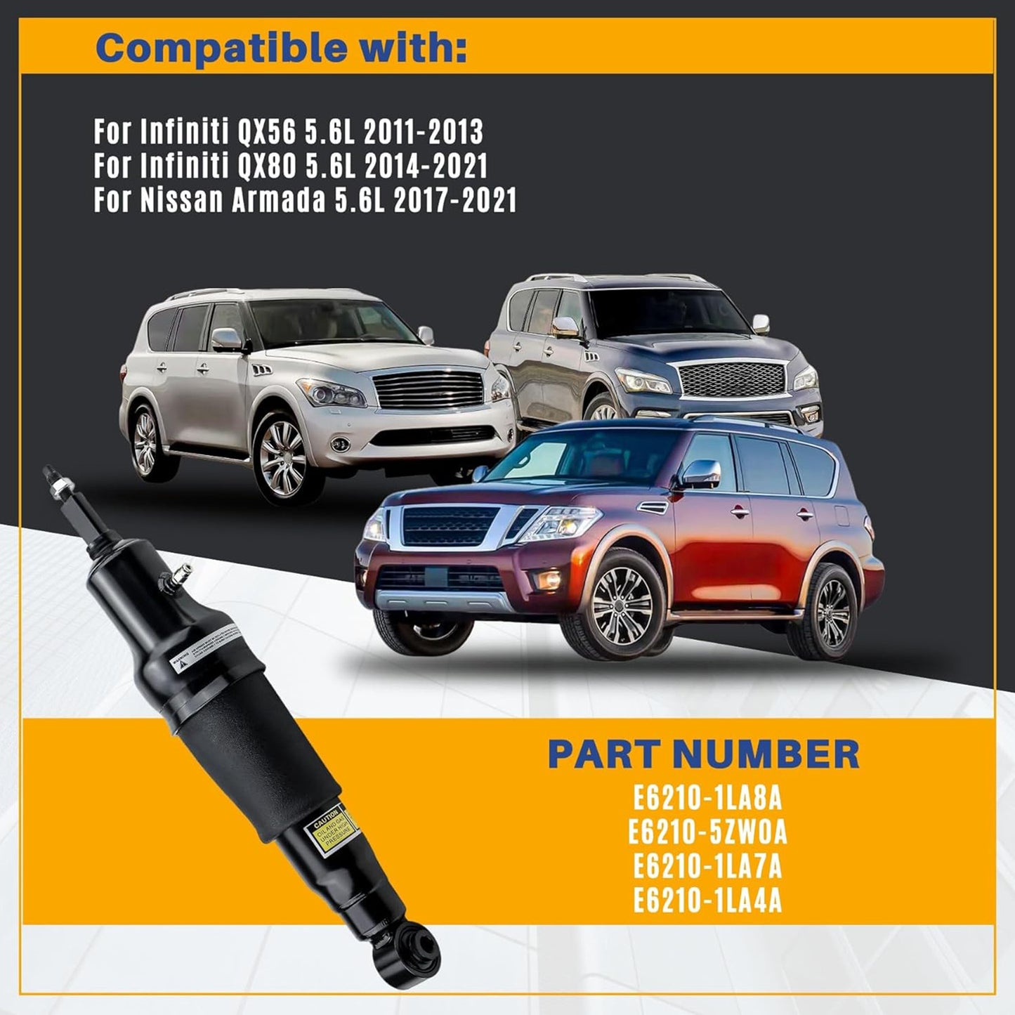 2Front Shock Strut Assys MagneRide for 07-14 for Cadillac for Escalade , for Chevrolet Tahoe, for GMC