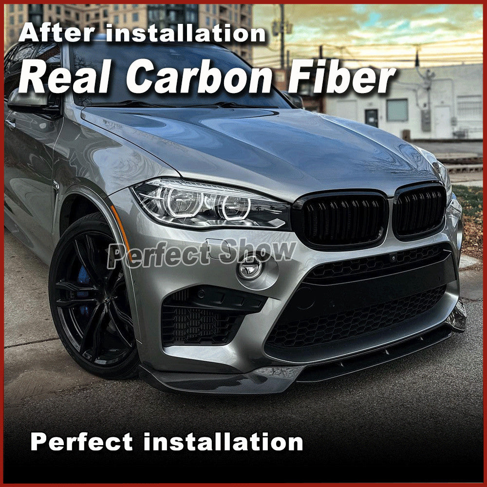 for BMW F85 X5M F86 X6M 2014-2018 REAL CARBON Front Bumper Lip Spoiler Splitter
