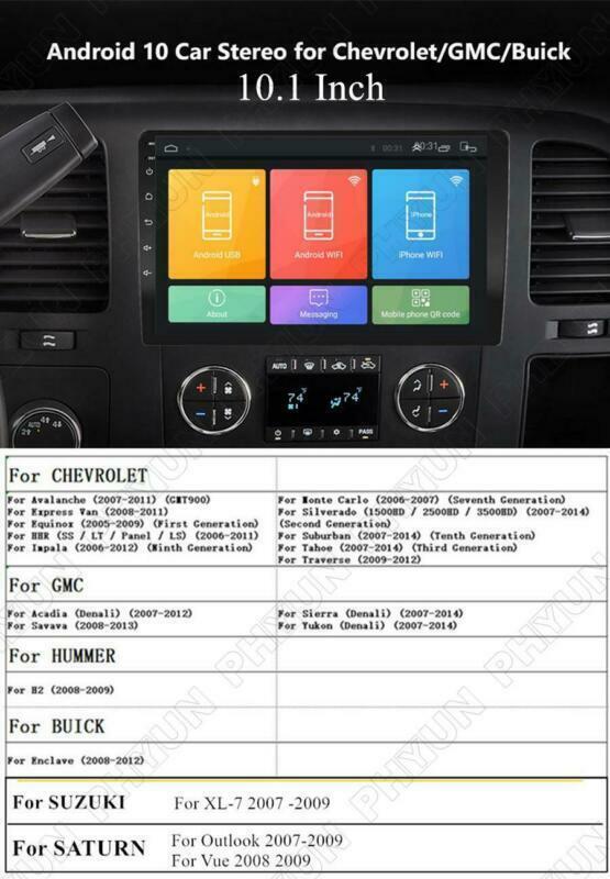 10.1 for GMC for Chevy for Sierra Android 10.1 Car Radio Stereo GPS Navi Wifi Carplay