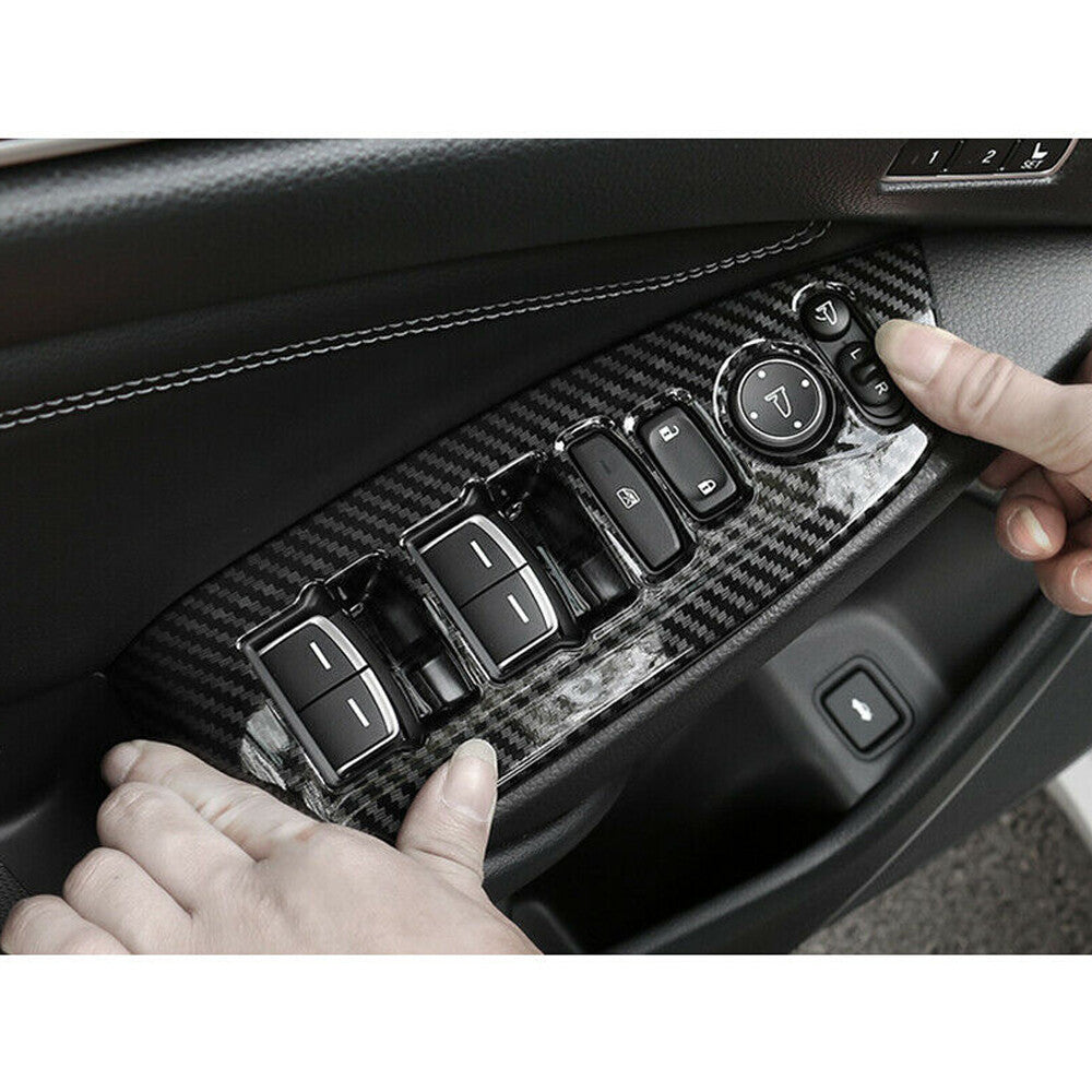 Carbon Fiber Interior Window Switch Panel Cover Trim for Honda Accord 2018-2021