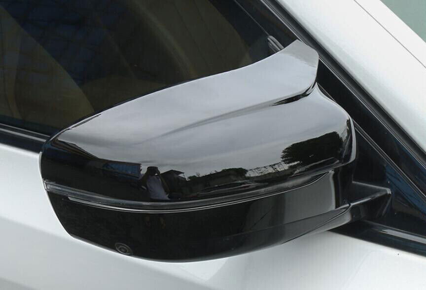 Fit for BMW 5 Series 2018-2023 ABS Black Ox Horn Rear Side Mirrors Cover Trim 2P