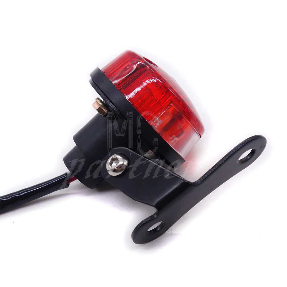 Black LED Vintage Tail Brake Rear Running Light For Cafe Bobber Cruiser Chopper Q