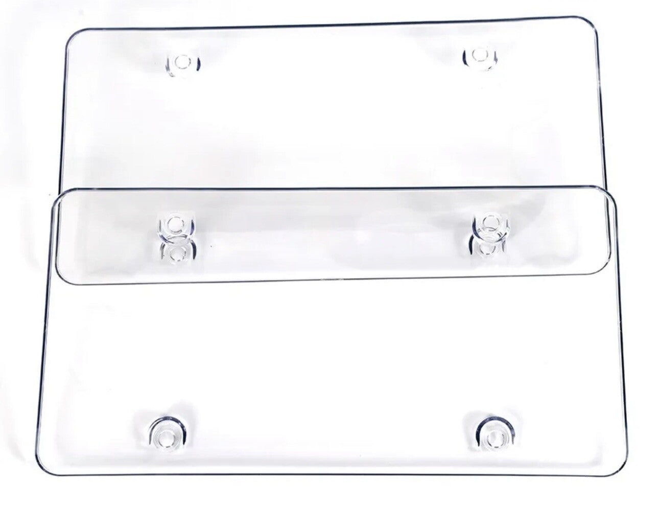 2-Pack Transparent License Plate Label Frame Covers with Bubble Protectors for Cars and Trucks Q