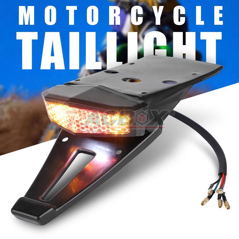 LED Rear Fender Brake Tail Light Turn Signal DRL Lamp Enduro Dirt Bike Off-Road