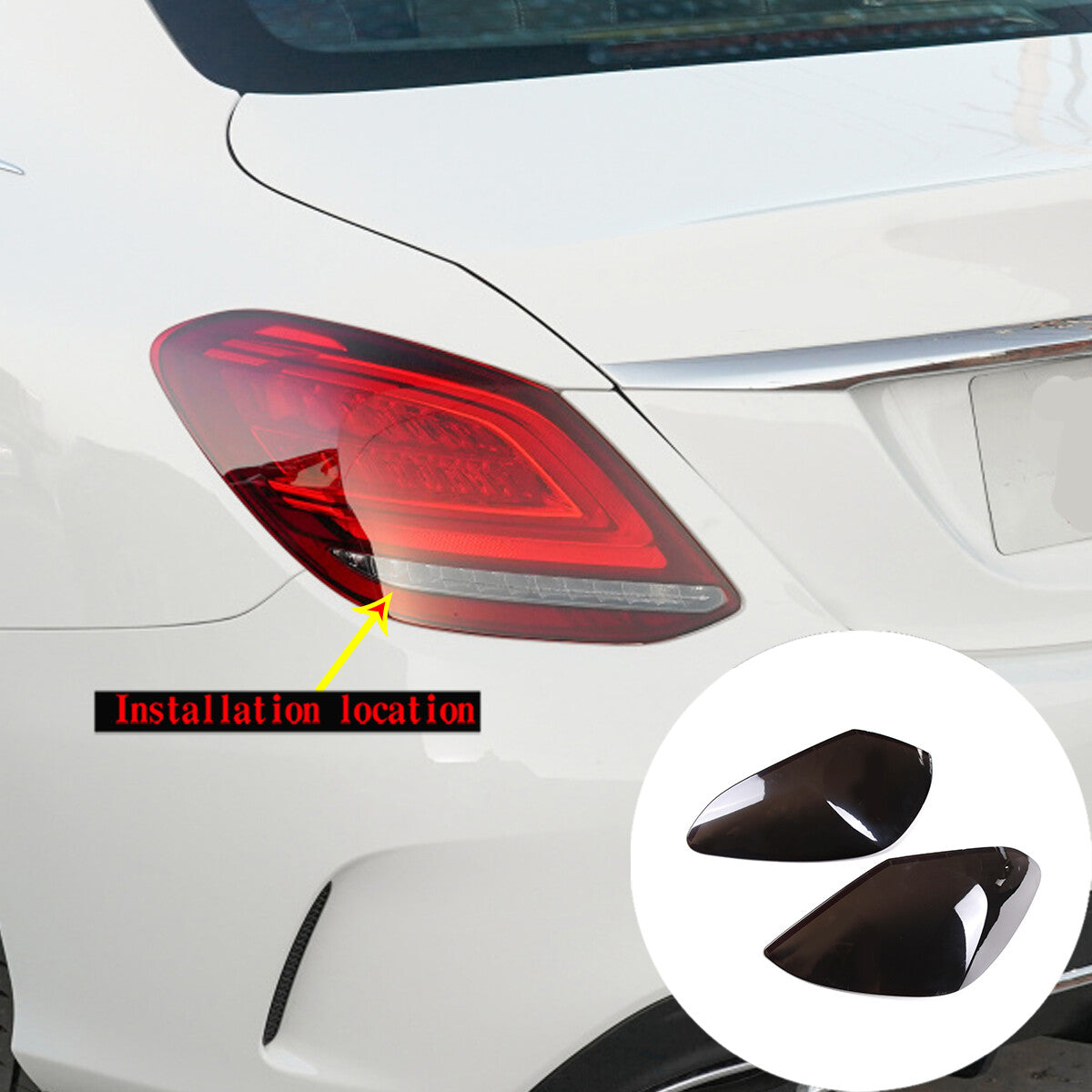 4-Pack ABS Chrome Tail Light Trim Ring for Corvette C6 2005-2013- v