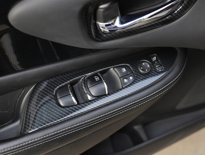 4X ABS Carbon Fiber Inner Window Switch Panel Cover Trim for Nissan Murano 15-24