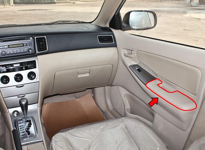 for Toyota for Corolla 2003-2008 Black Wood Grain Inner Door Armrest Cover Trim 4PC