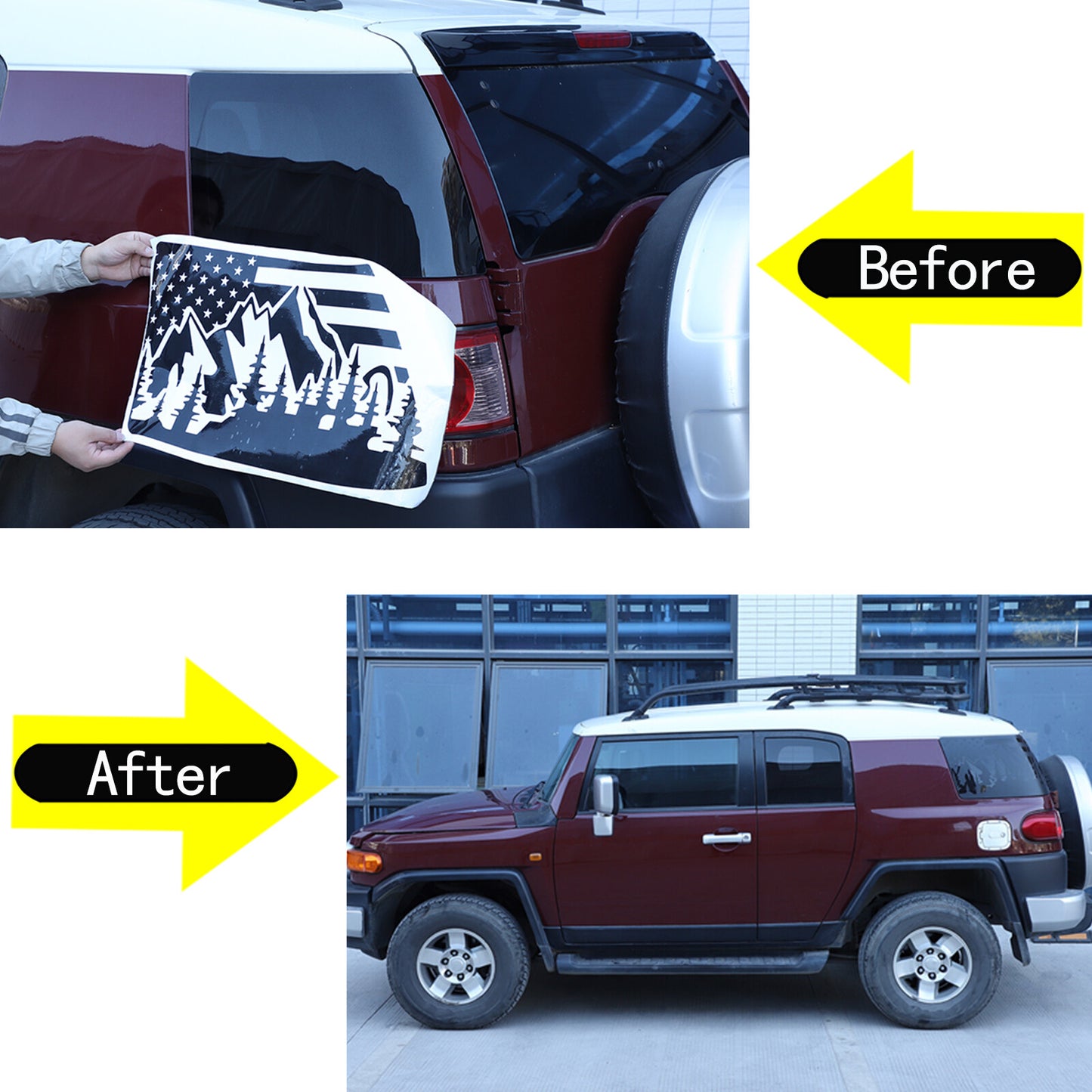 Rear Quarter Window American Flag Decal Sticker for GR Supra A90 A91 2019-2022- v