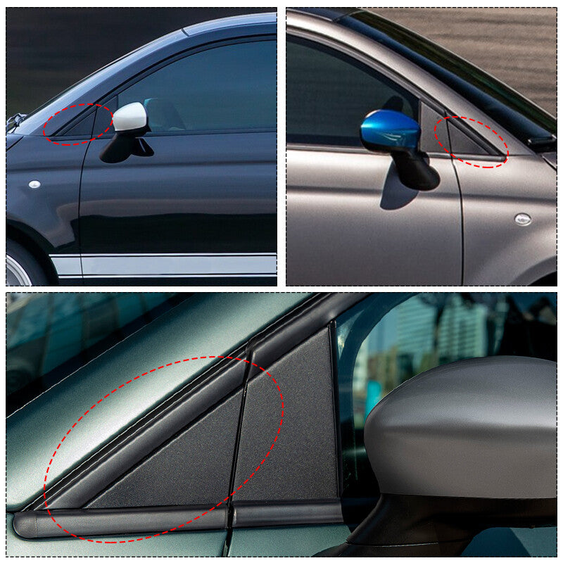 2Pcs Door Mirror Flag Cover Corner Molding Left Right For 2012-2019 for FIAT 500