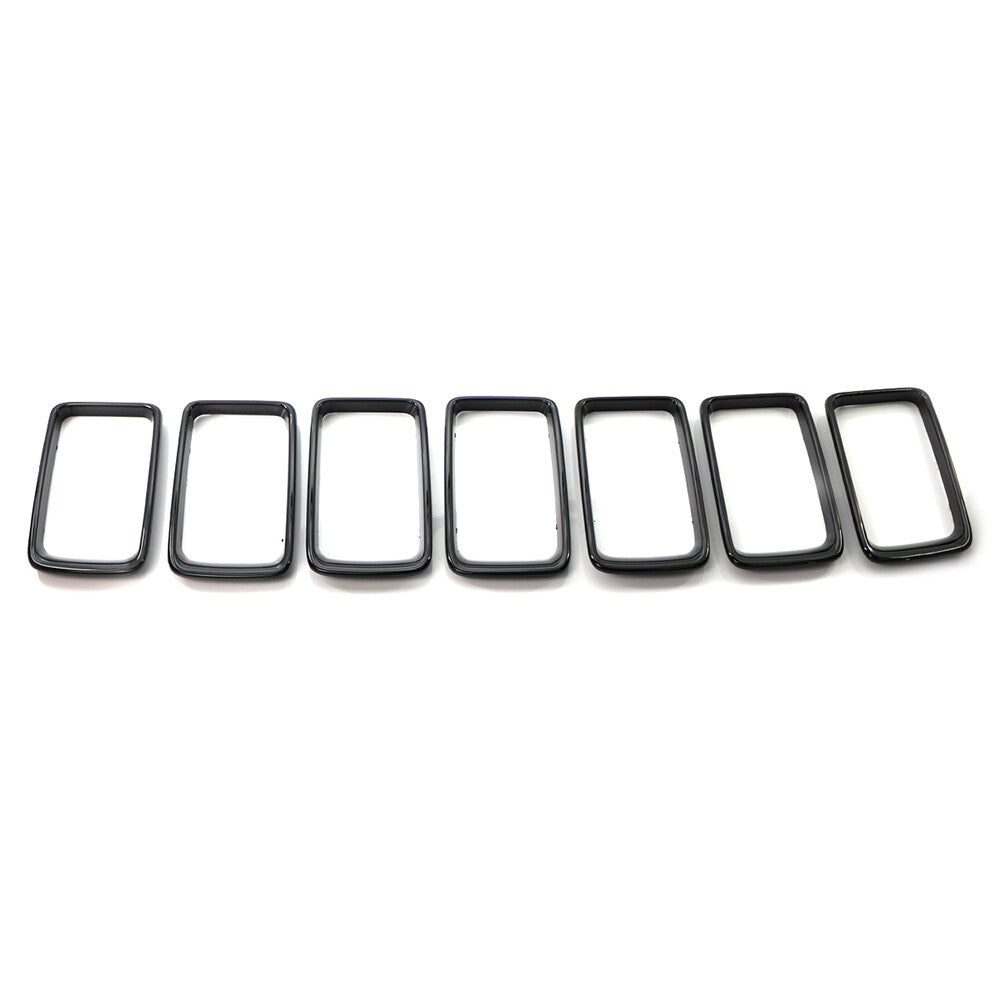 7Pcs Front Grille Grill Inserted Ring Trim Cover for Jeep Grand Cherokee 14-16