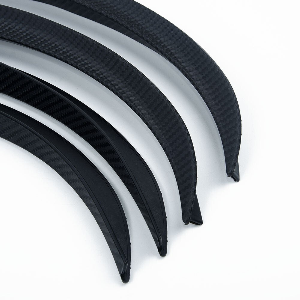4Pcs Carbon Fiber Car Wheel Eyebrow Arch Trim Lips Strip Fender Flare Protector v