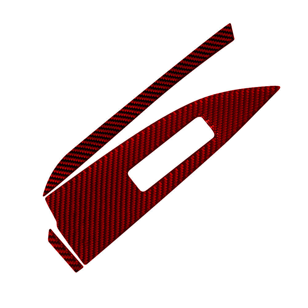 2Pcs Carbon Fiber Interior Side Window Trim Cover For Explorer 2011-14 Red v