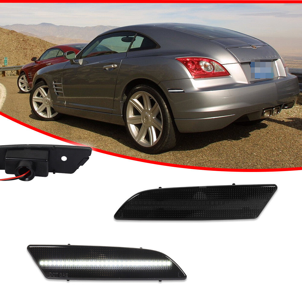 Pieces White LED Smoke Lens Rear Side Marker Lights for 2004 - 2008 for for CHRysler Crossfire - v