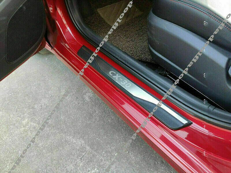 for Mazda CX-30 2020-2022 Side Door Sill Scuff Plate Cover Guard Moulding Trims