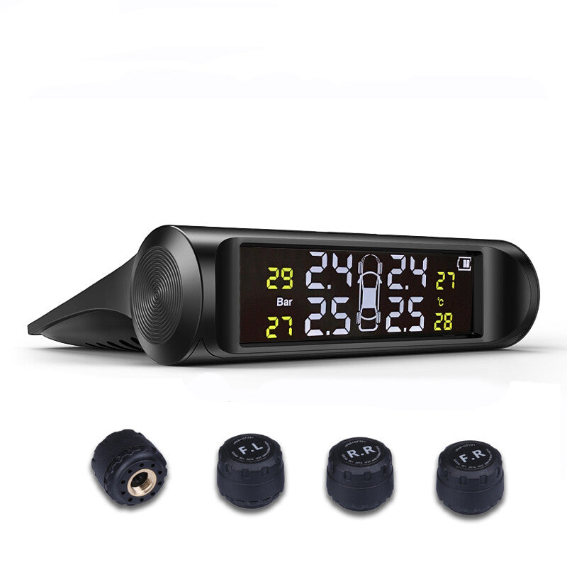 Solar Power Tire Pressure Monitoring System Monitor+ Wireless Externa Sensor