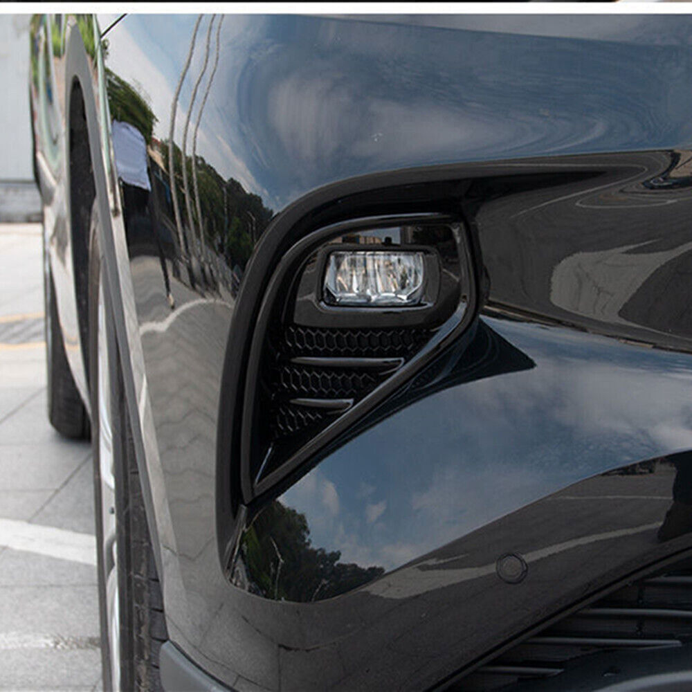 for Toyota Highlander 20-2024 Bright Black ABS Front Bumper Fog Light Cover Trim
