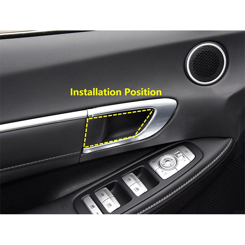 for Hyundai Sonata 2020-2023 silver Inner Door Handle Bowl molding Cover Trim 4x
