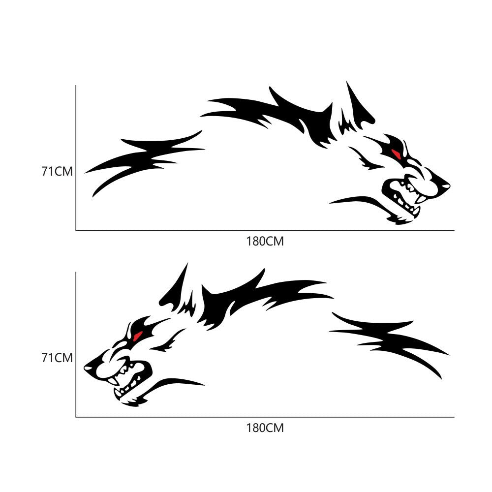 Rear Wheels Vinyl Sticker Racing DIY Car Body Graphics Running Wolf Decal Black