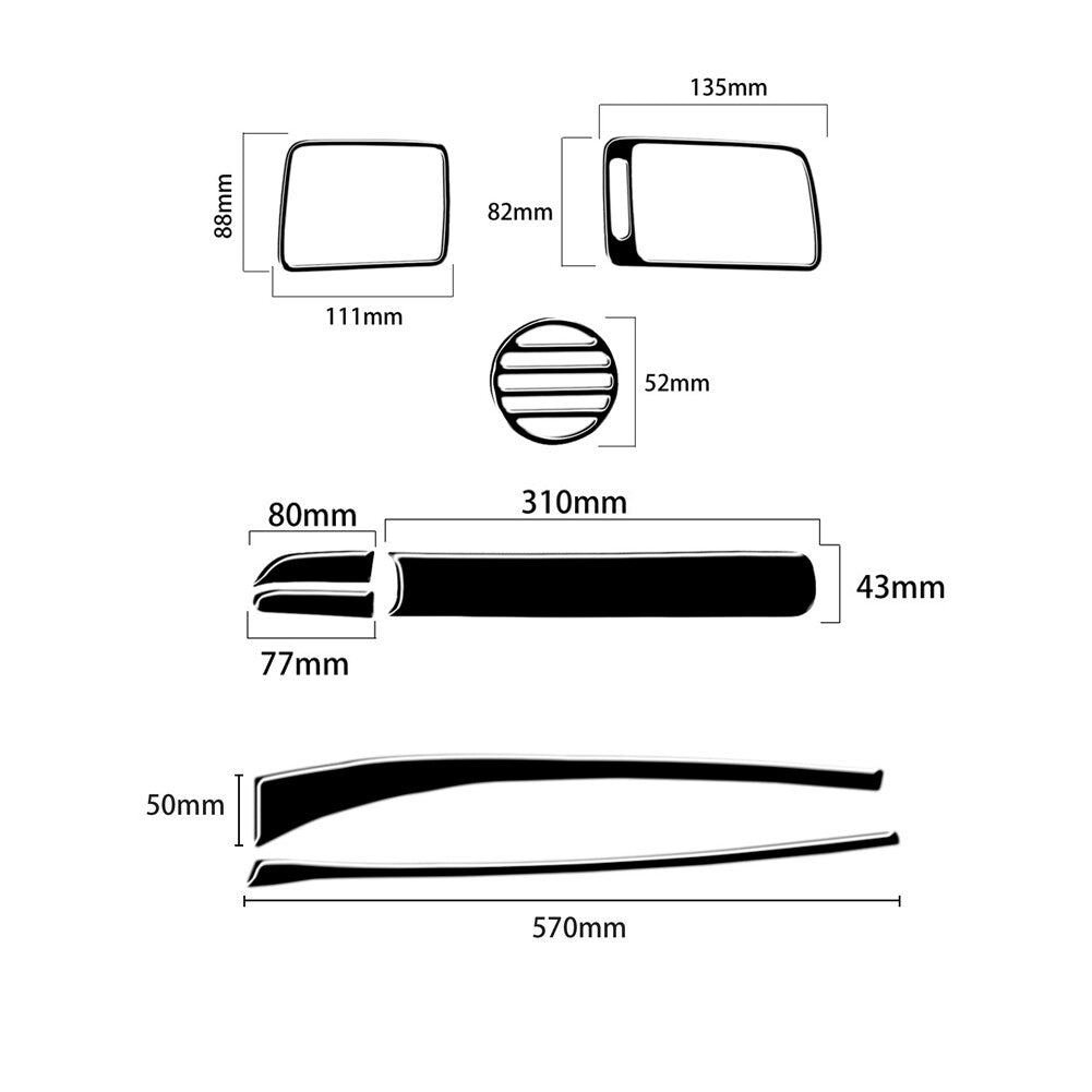 Red Carbon Fiber Below Climate Control Trim For Silverado for GMC for SIERRA 2014-2018 v