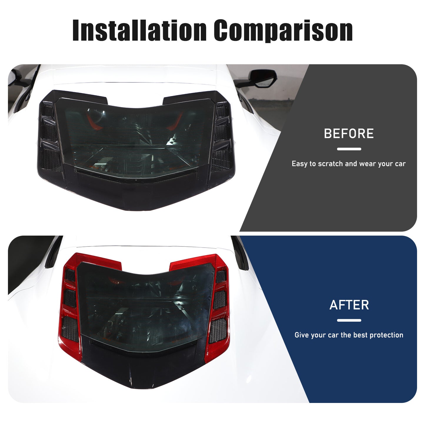 Carbon fiber rear hatch vent panel trim for Corvette C8 Coupe 2020 - 2024