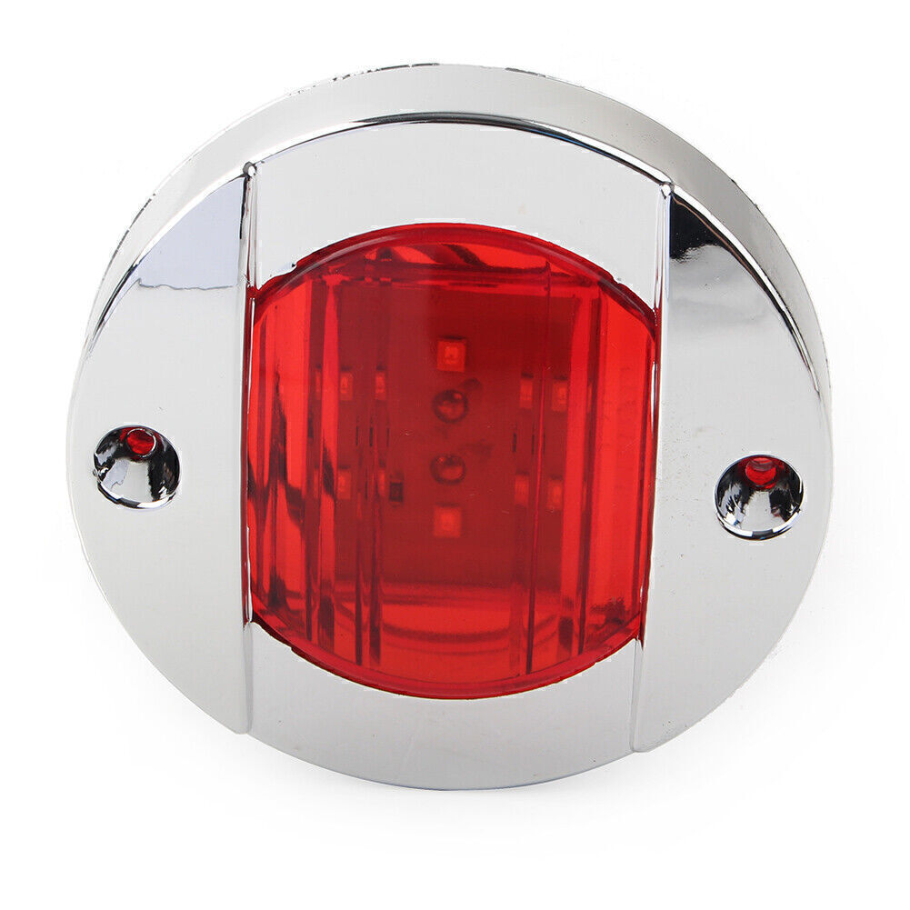 12V LED Side Marker Trailer Lights Red Lamp Round Fit Truck Trailer RV Boat Car