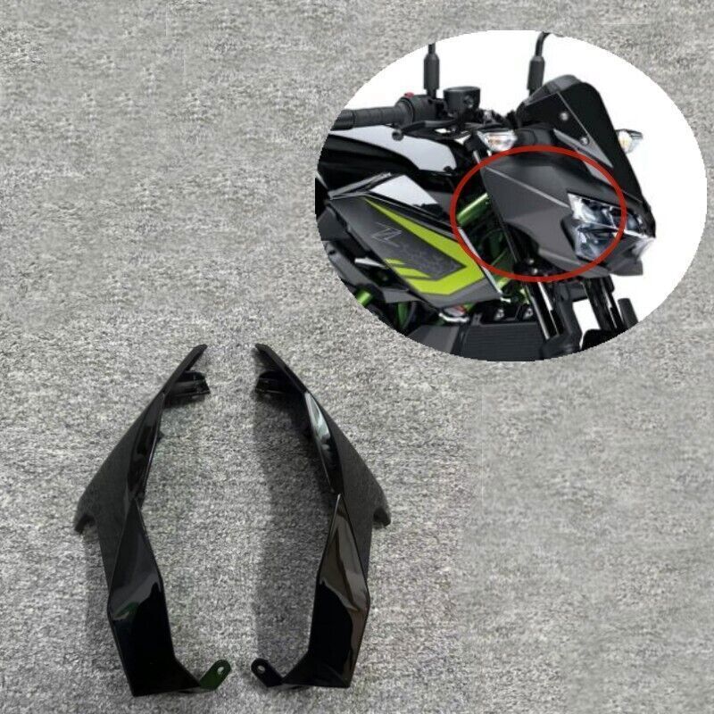 Side nose headlight cover decorative fairing in gloss black for Kawasaki Z400 (2018-2023)