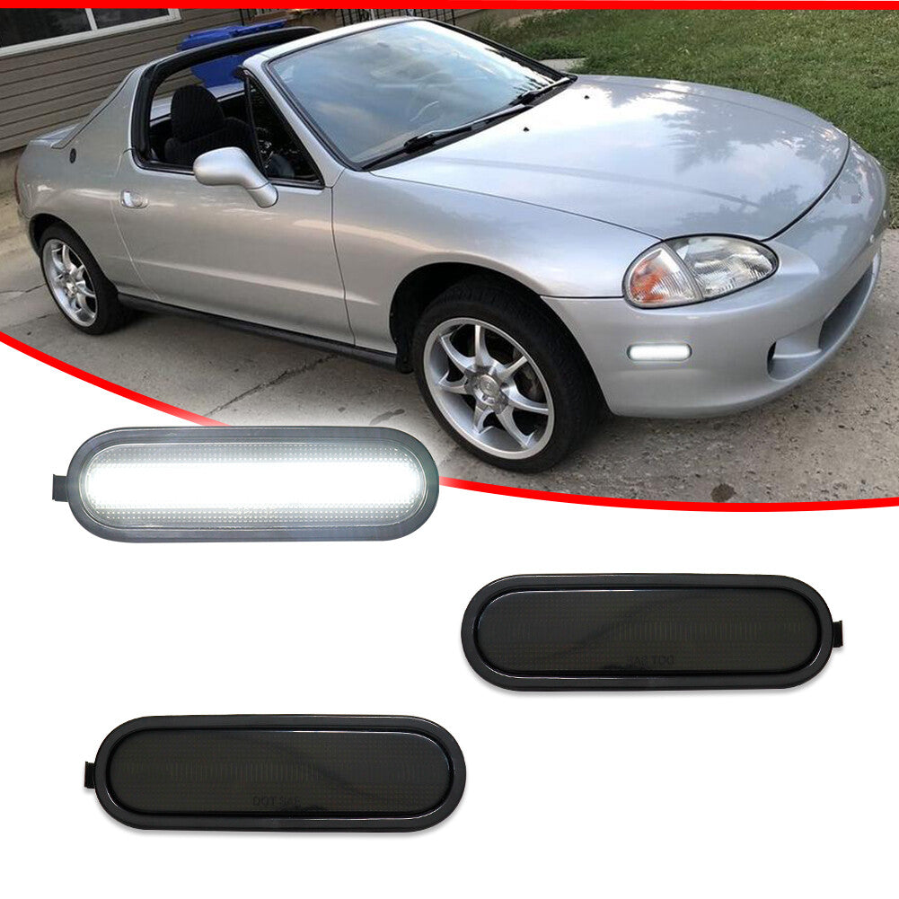 Smoked white LED front marker light suitable for 1993-97 for Honda Del Sol DelSol- v