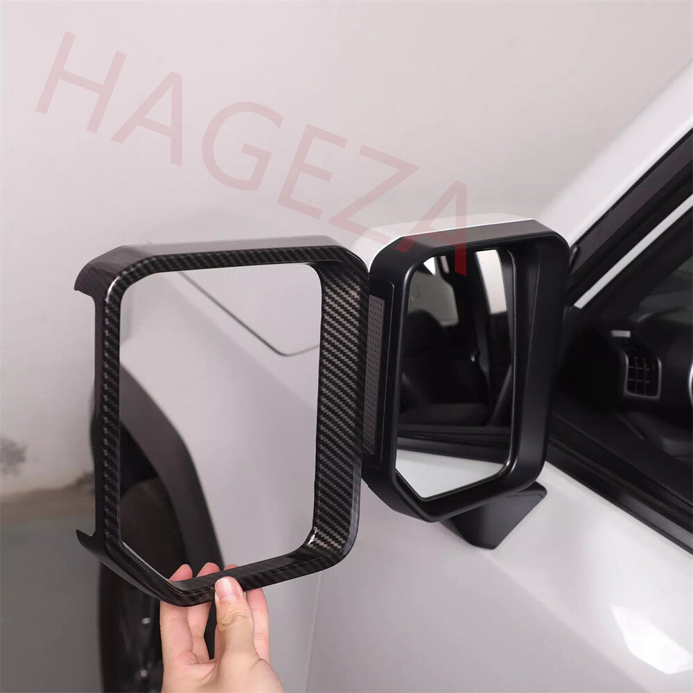 Carbon ABS Rearview Mirror Rain Eyebrow Trim For Toyot@ for Land Cruiser LC250 2024+