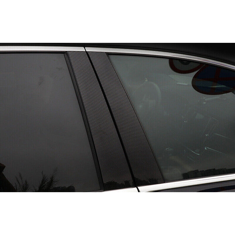 for Volvo S90 2017-2022 Carbon Fiber Door Window Pillar Posts Cover Trims Decal