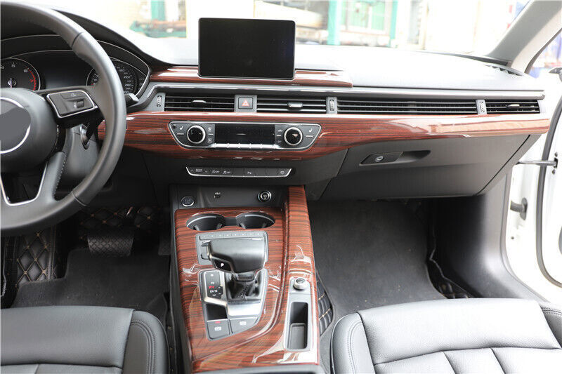 for Audi A4 2017-19 Peach Wood Grain Interior Full Decoration Frame Cover Trims