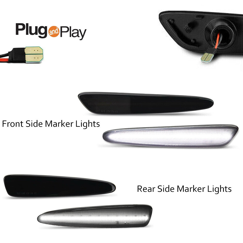 Suitable for 05-13 C6 for Corvette Cold White front and rear fender LED side marker lights- v