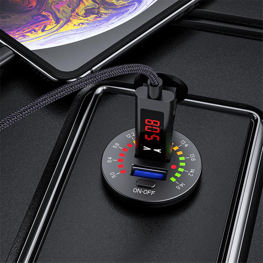 Car Cigarette Lighter Socket Dual USB Port for Charger Power Outlet LED 5v 4.8A Q