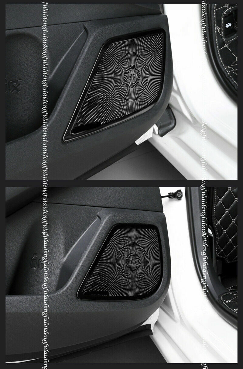 4P for Nissan Altima 2019-2022 Black Steel Inner Door Speaker Cover Decor Trims
