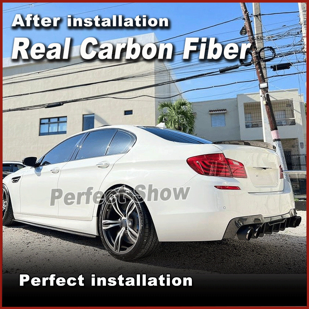 for BMW F10 M5 Sedan 2012-17 Real Carbon Fiber Rear Bumper Diffuser Lip Spoiler