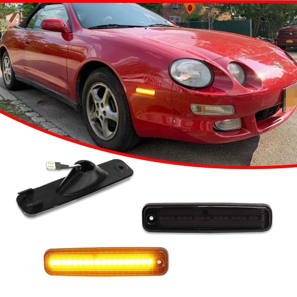 For 1994 - 1999 for Celica Smoked Amber Front Corner Side Marker Parking Lights - v