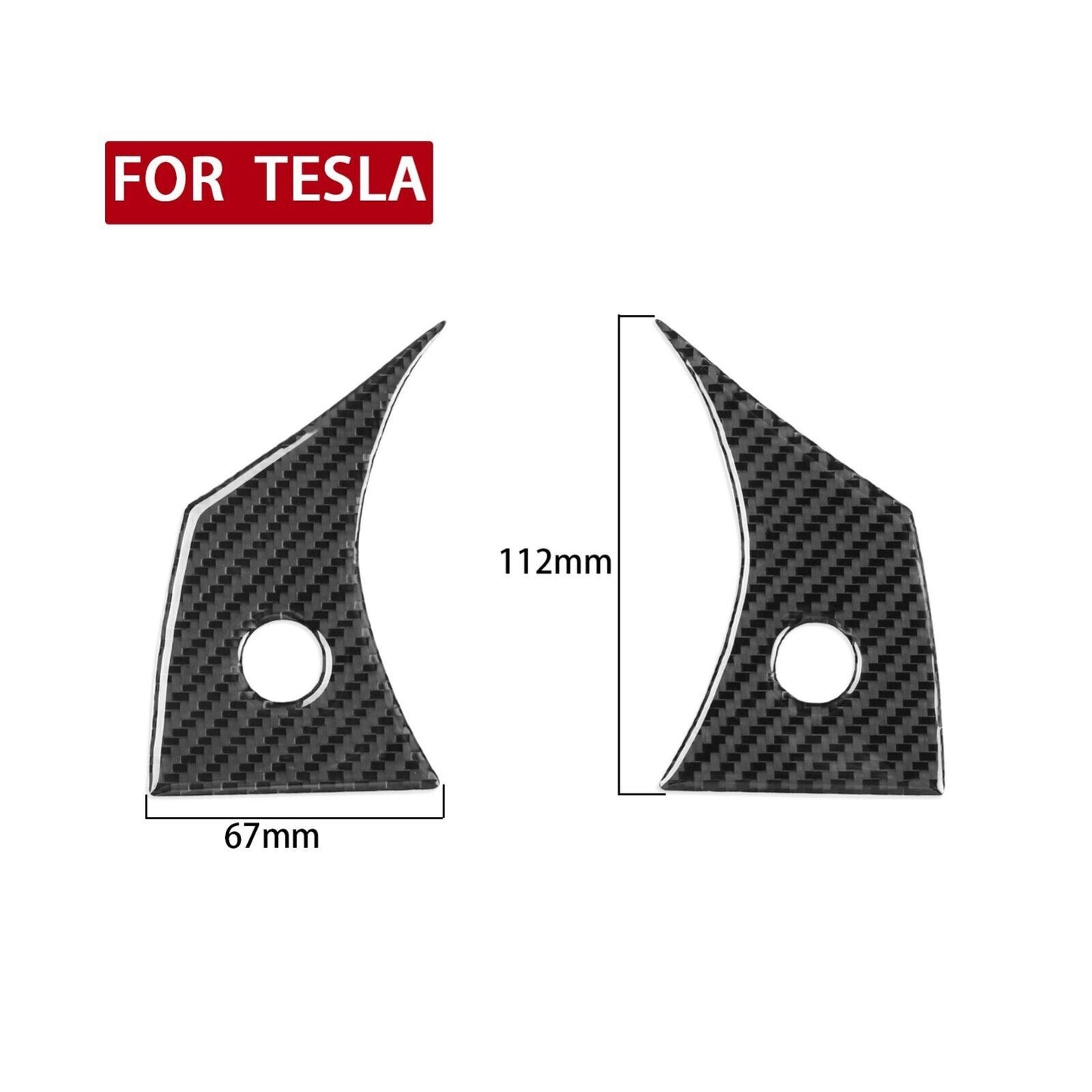 Carbon Fiber Interior Steering Wheel Button Cover Trim for Tesla for Model Y /3 17-22