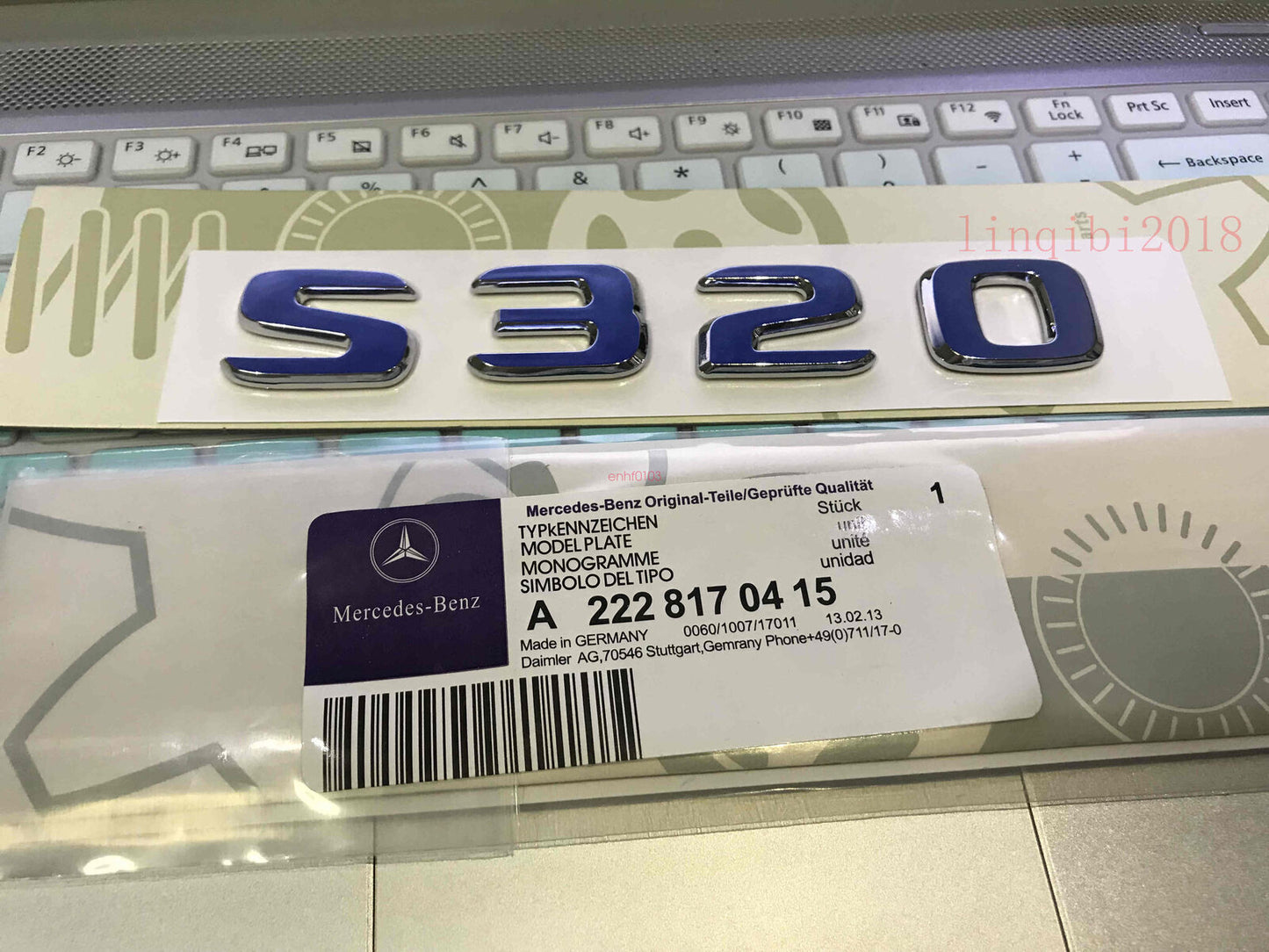 Chrome S320 Rear Trunk Emblem Decal Badge FOR S