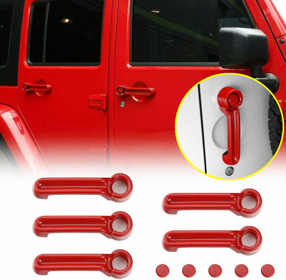 ABS red exterior door handle insert cover trim for 2007-2017 for Jeep for Wrangler JK