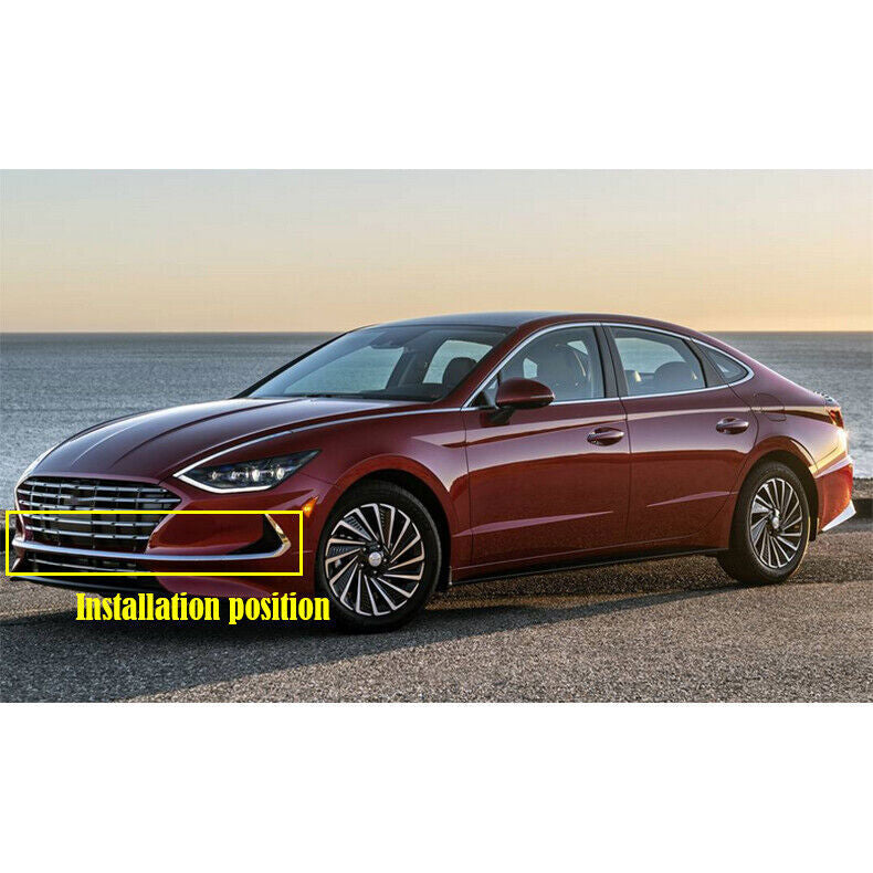 3x for Hyundai Sonata 2020-2023 Carbon Fiber ABS Front Bumper Strip Guard Cover