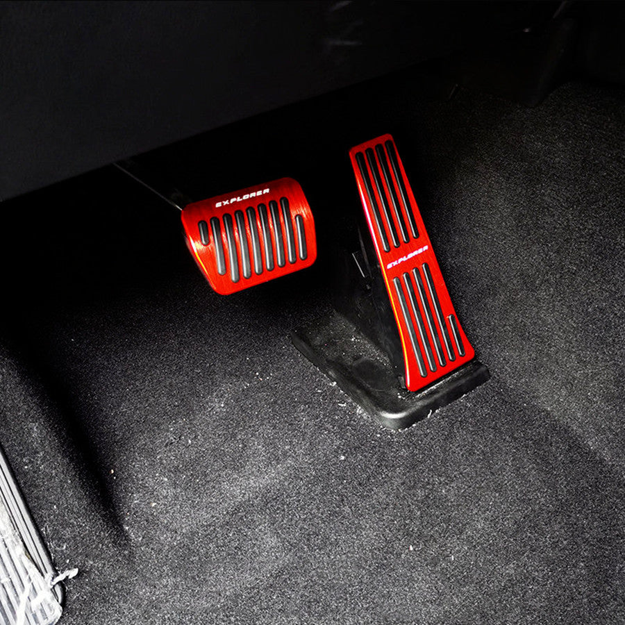 Red No Drillin Inner Accelerator Pedal Cover Trim AT for Ford Explorer 2020-2024