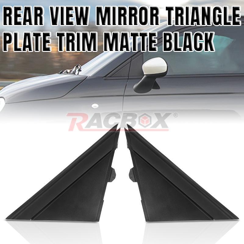 2X Left+Right Door Mirror Flag Cover Molding Trim Matte Black For 12-19 for Fiat 500