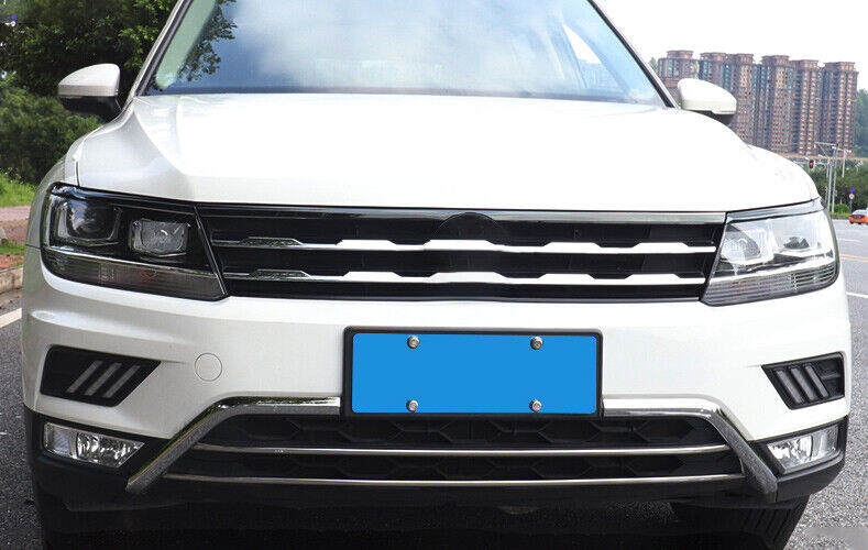 2017-2021 for Volkswagen for Tiguan Black Steel Exterior Headlight Lamp Strip Trim