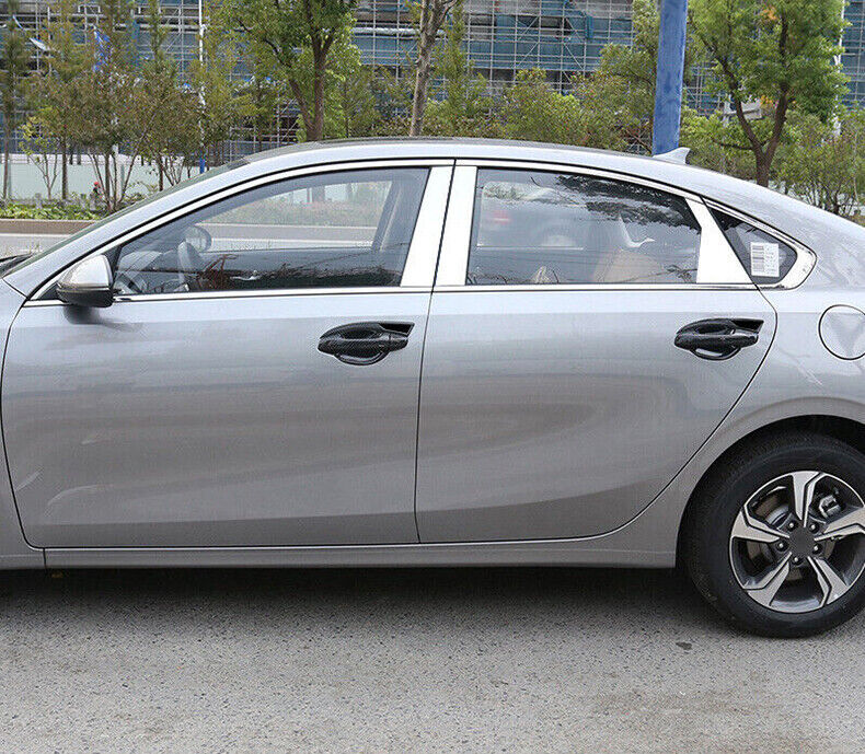for Kia Forte 2019-2021 Chrome Steel Full Window Sill Molding Strip Trim Kit 16x