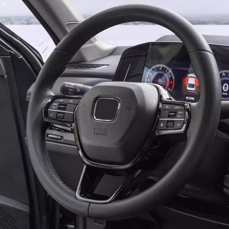 Bright Black 1P Inner Steering Wheel Decor Frame Trim for Honda CRV CR-V 2023-24