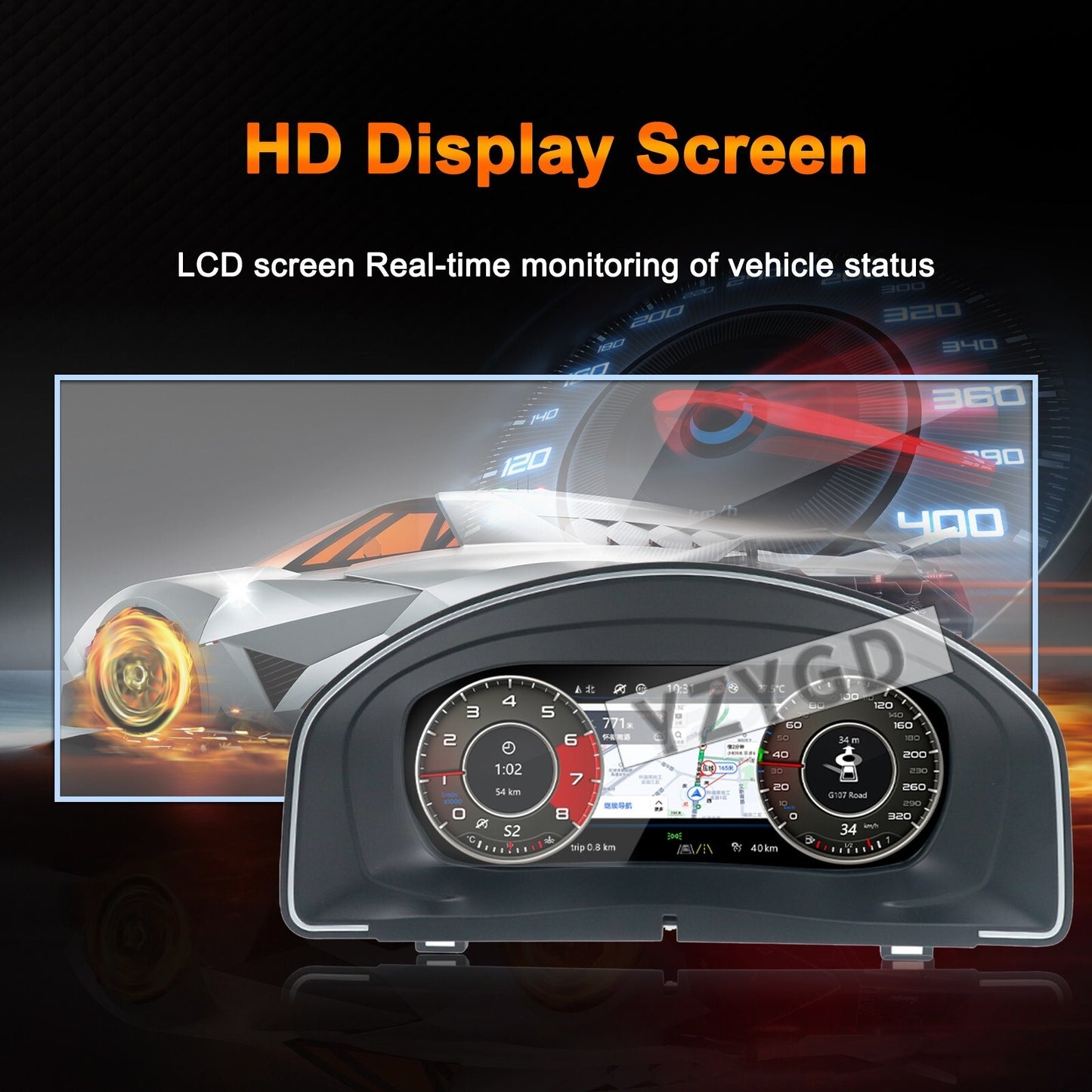 for Volkswagen Scirocco 2009-2016 LCD Cluster Instrument Digital Speedometer Q
