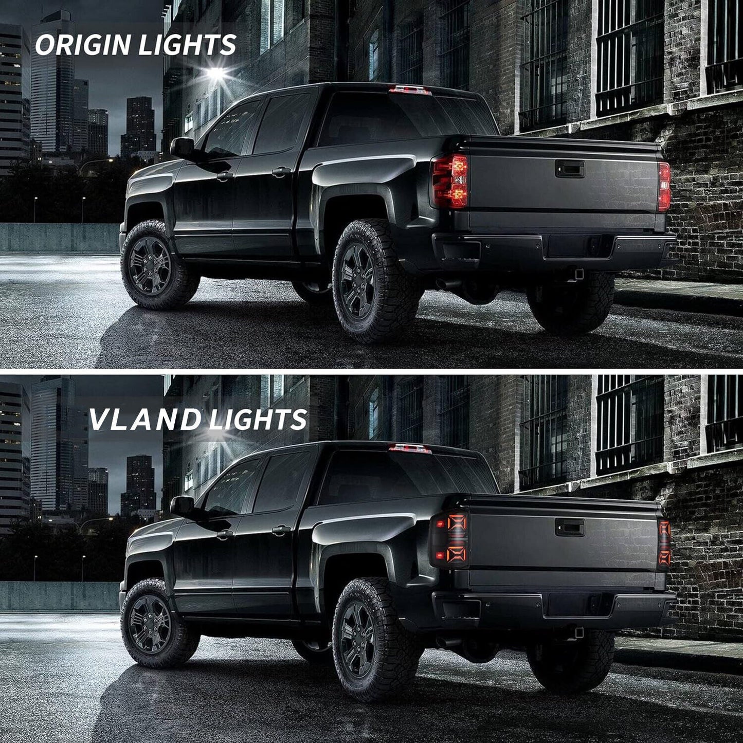1Pair LED Clear Rear Tail Lights for GMC for Sierra 1500 2500 3500 HD 2014-2018
