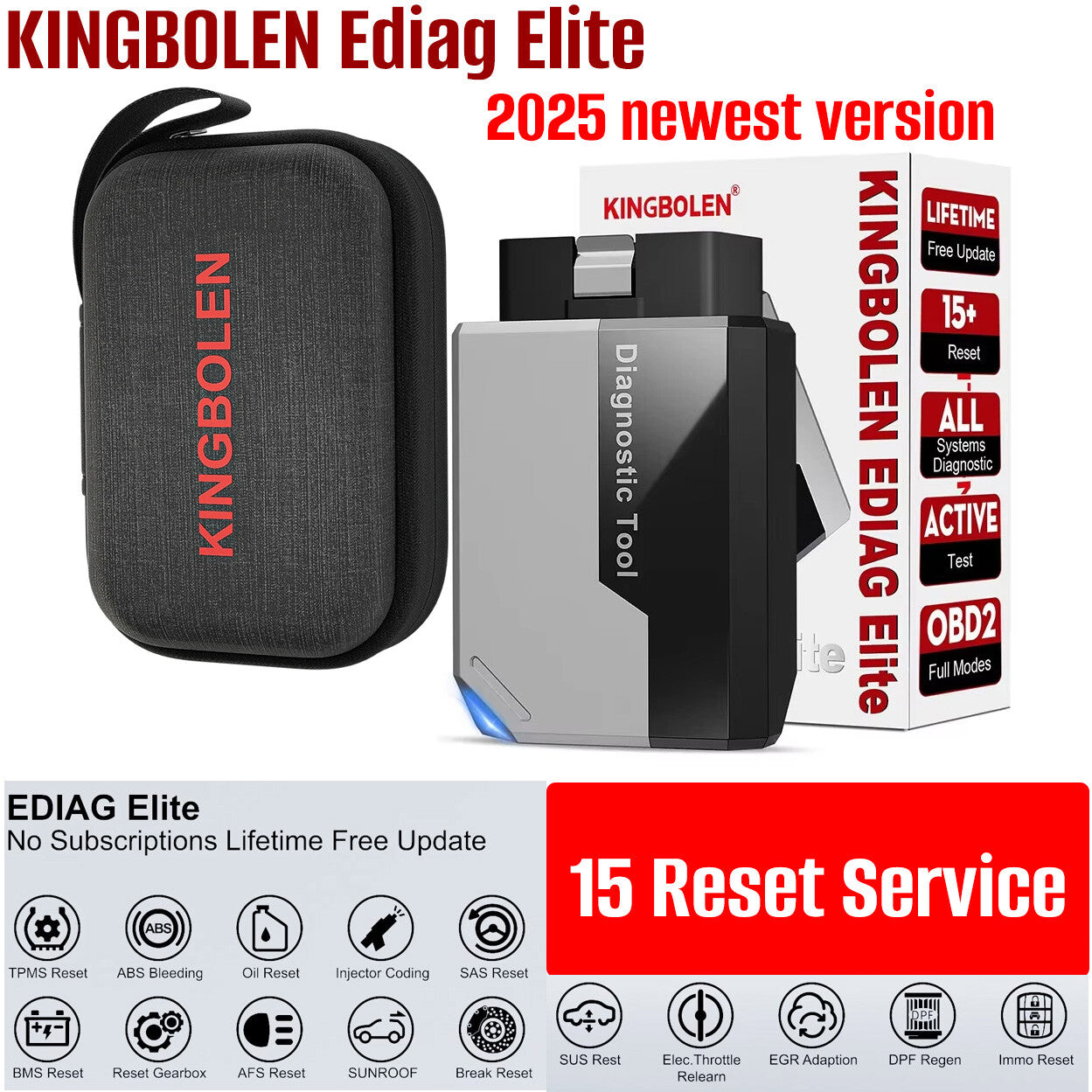 KINGBOLEN EDIAG ELITE Two-Way Full System Diagnostic Tool OBD2 Scanner CANFD Q