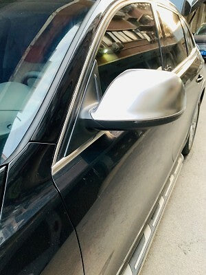 Pair Matt Chrome Side Mirror Cover Caps W/O Side Lane Assis for Audi Q5 Q7 09-15
