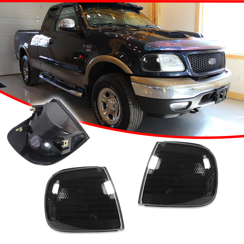 Smoked Side Corner Marker Turn Signal Parking Lights Pair for F Trucks - v